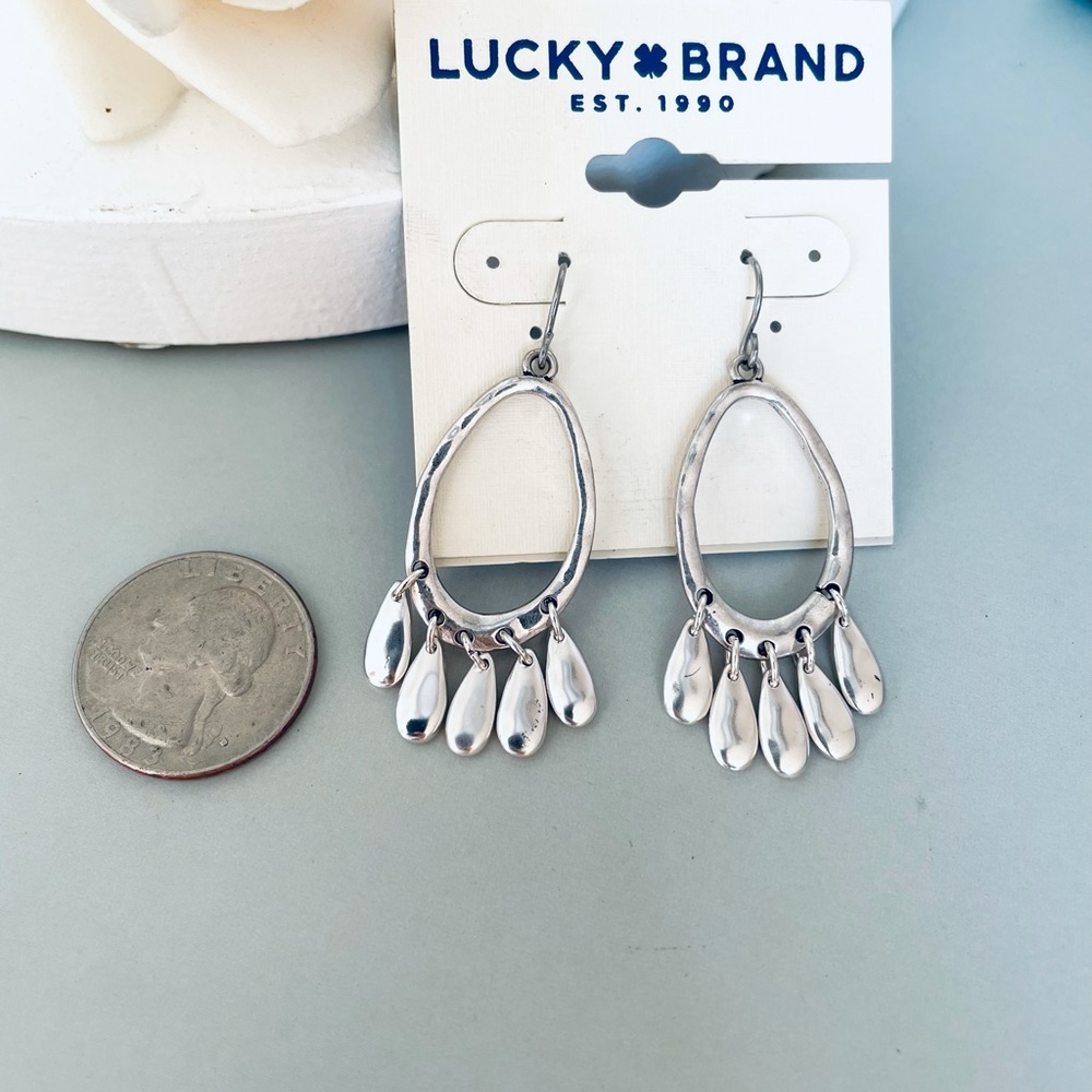 Lucky Brand Silver Tone Drop Earrings - Picture 1 of 2